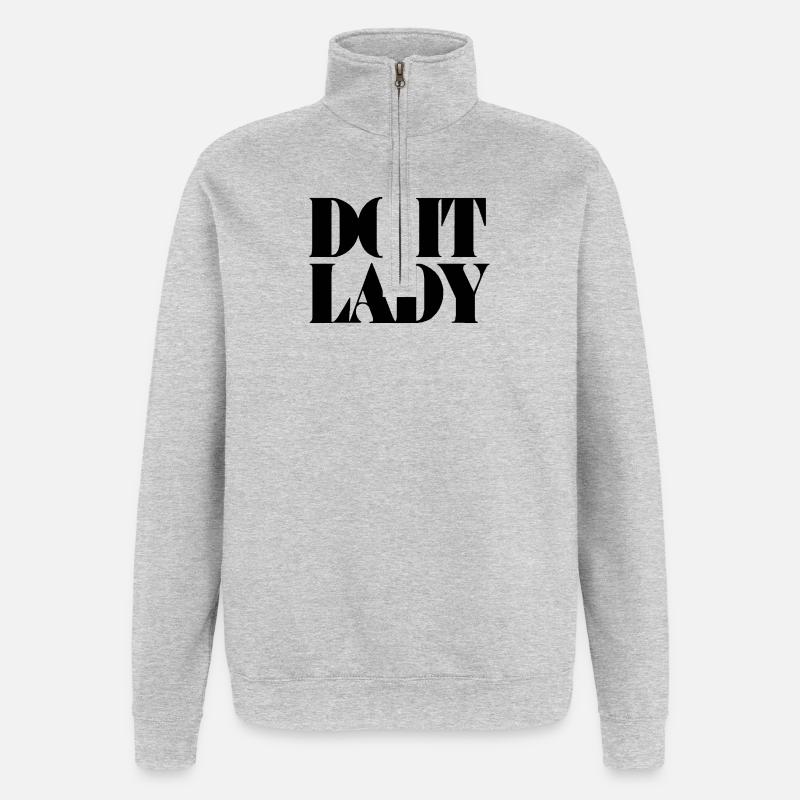 Faites-le Lady - noir - Sweat à zip 1/4 - gris chiné