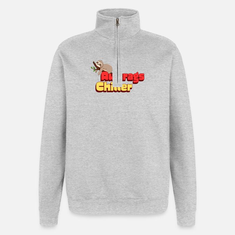 Auftragschiller Sloth - Quarter-Zip-Sweatshirt - Grau meliert