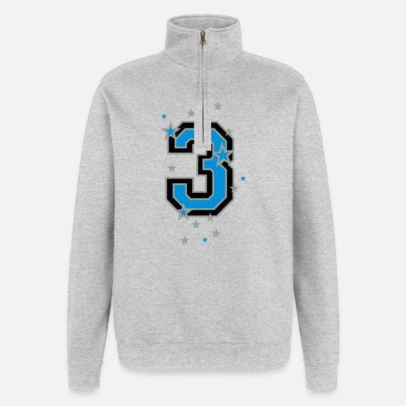Nummer Eins 1 - Quarter-Zip-Sweatshirt - Grau meliert