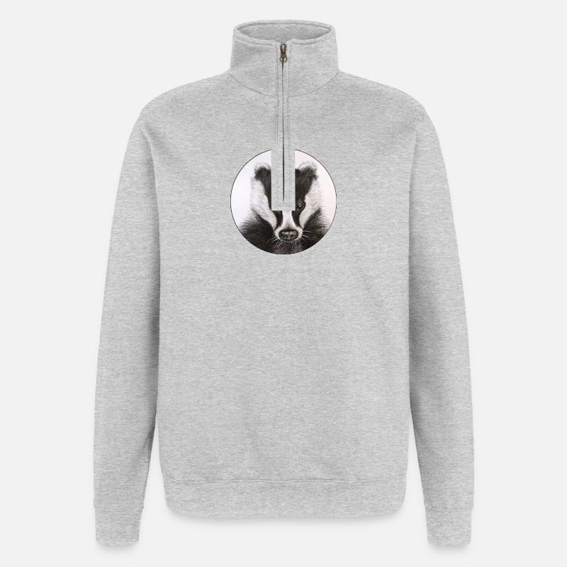 Dachs /Badger - Quarter-Zip-Sweatshirt - Grau meliert