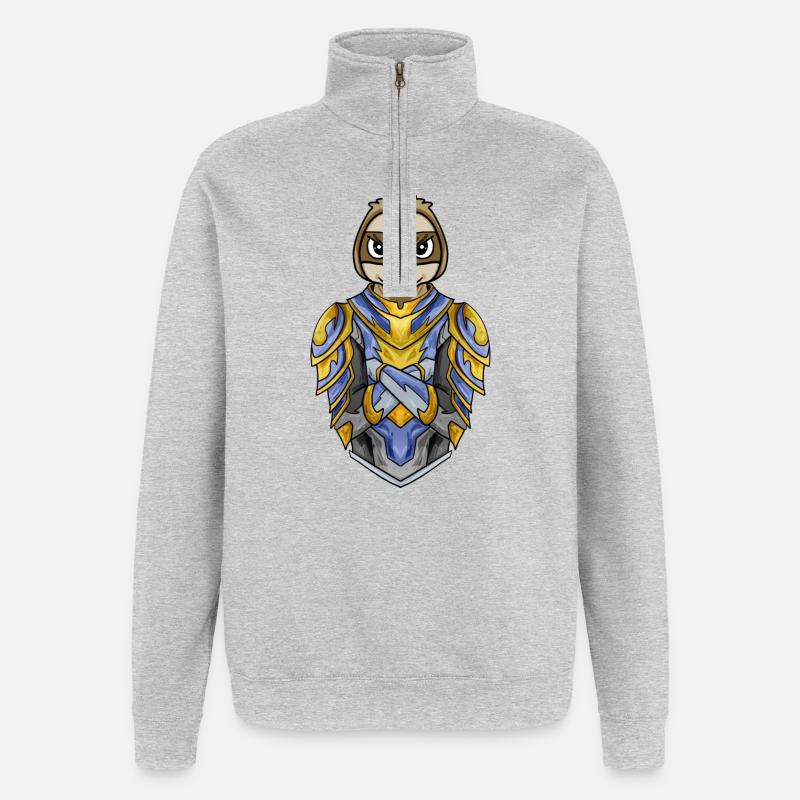 Knight Sloth cool - Sweat à zip 1/4 - gris chiné