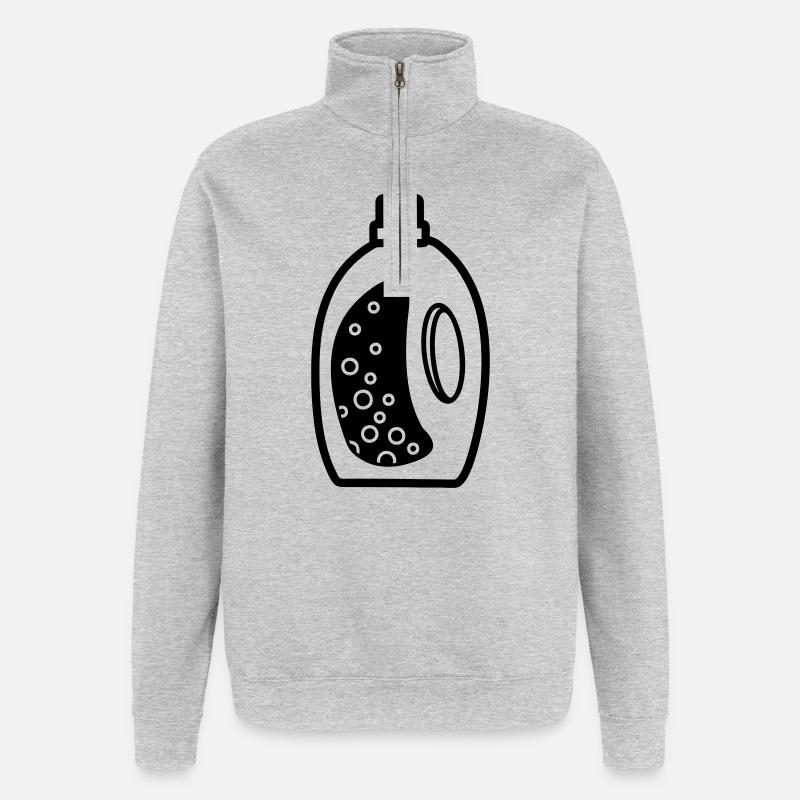 Flacon de détergent - Sweat à zip 1/4 - gris chiné