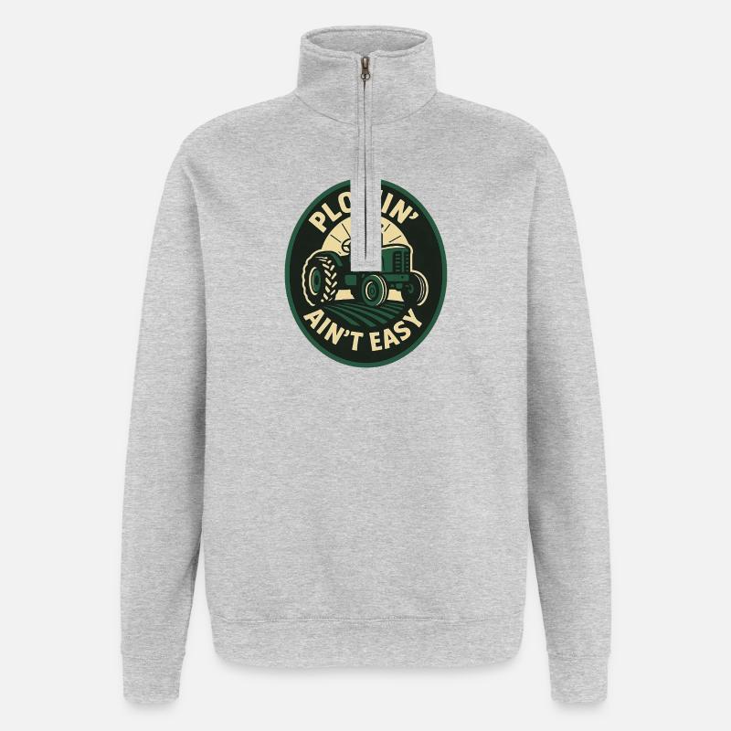 Labourer n’est pas facile - Sweat à zip 1/4 - gris chiné
