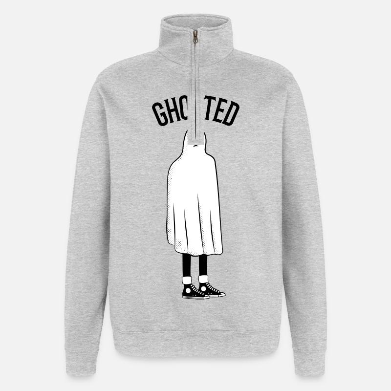 Ghosted Sad Ghost - Quarter-Zip Sweatshirt - heather grey