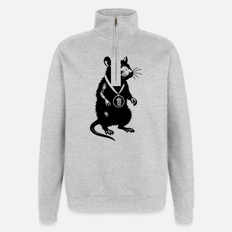 Bitte Design hochladen - Quarter-Zip-Sweatshirt - Grau meliert