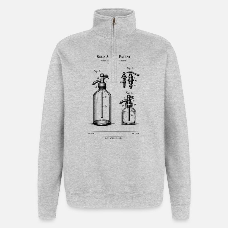 Conception du plan de Soda Siphone - Sweat à zip 1/4 - gris chiné