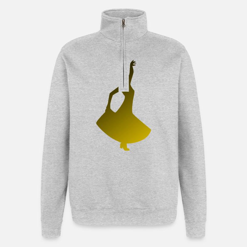 Danser - Sweat à zip 1/4 - gris chiné