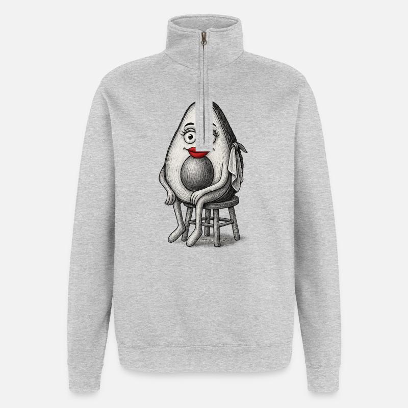 Avocat Décalé - Sweat à zip 1/4 - gris chiné