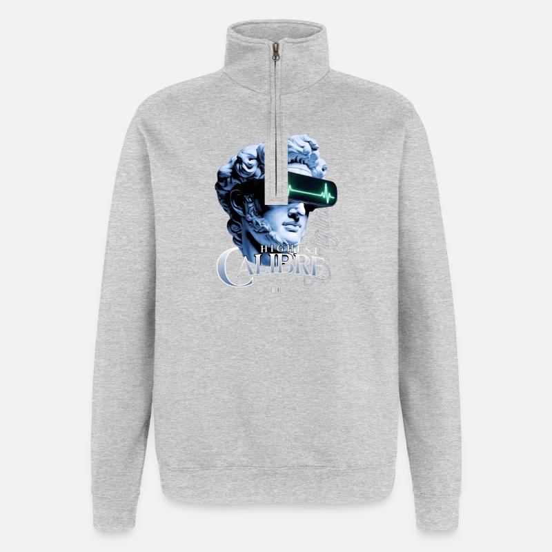 Highest Caliber VR Statue - Quarter-Zip Sweatshirt - heather grey