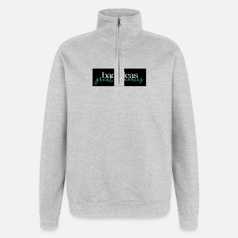 Mauvaises idées Grands Souvenirs 02 - Sweat à zip 1/4 - gris chiné