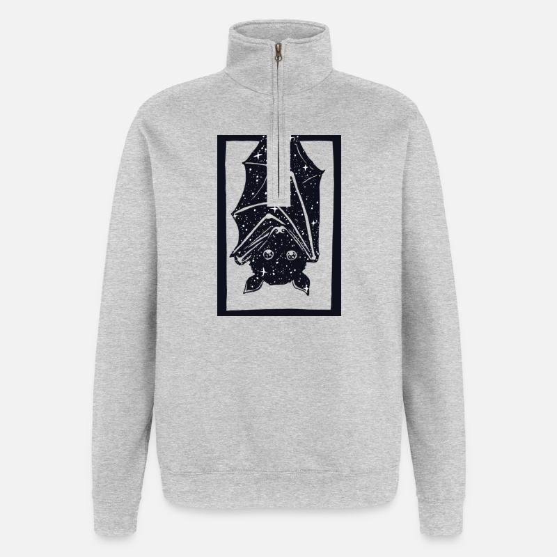Spacebat - Sweat à zip 1/4 - gris chiné