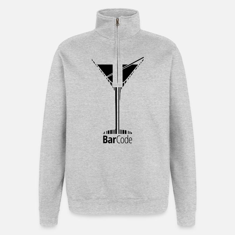 BarCode Martini - Sweat à zip 1/4 - gris chiné