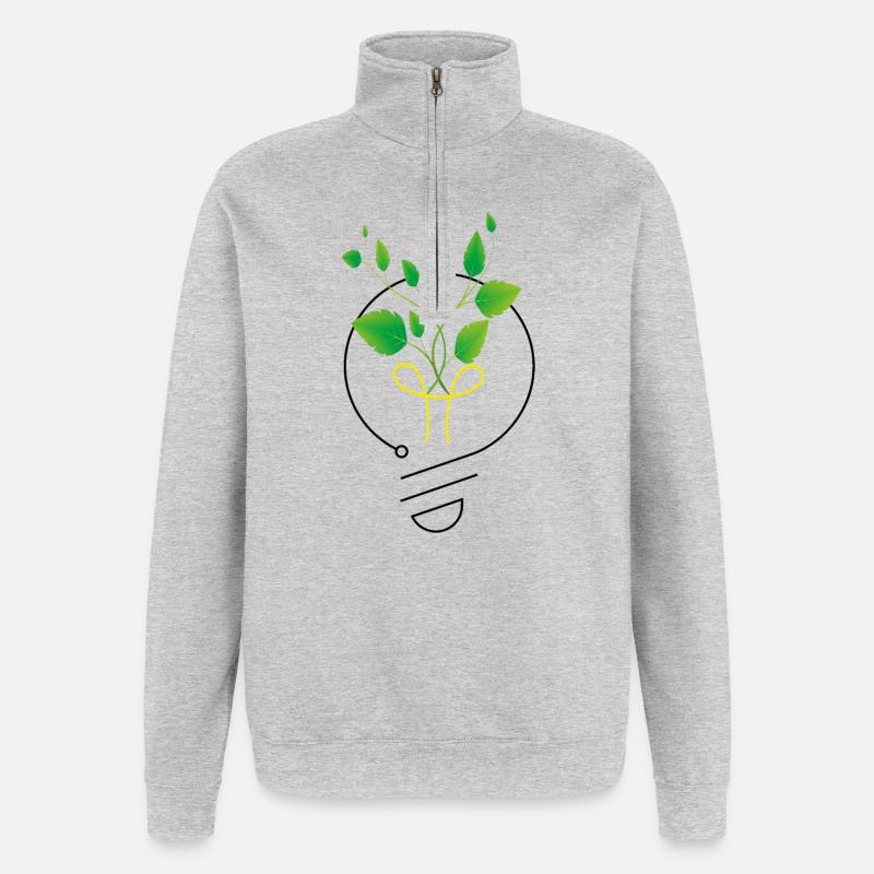 Sei das Licht - Quarter-Zip-Sweatshirt - Grau meliert