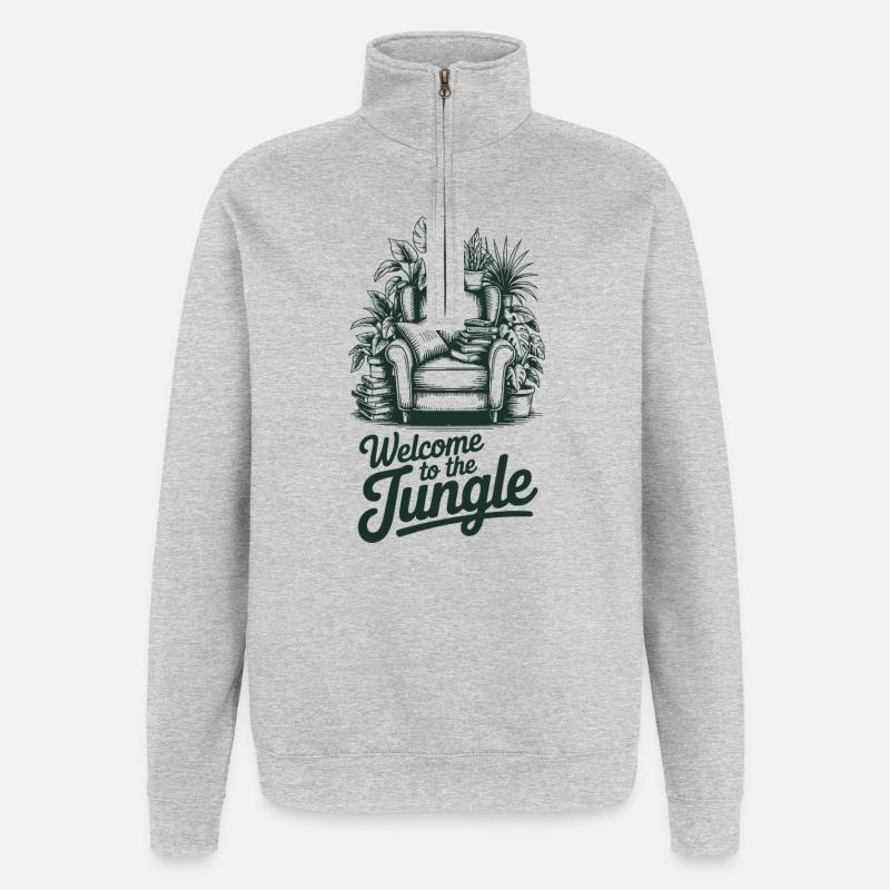 Passionné de Cluttercore - Sweat à zip 1/4 - gris chiné