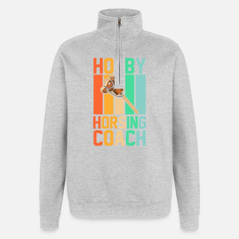 Steckenpferd Cheval de Hobby Cavalier - Sweat à zip 1/4 - gris chiné