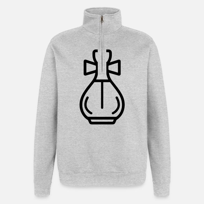 Parfümflasche - Quarter-Zip-Sweatshirt - Grau meliert