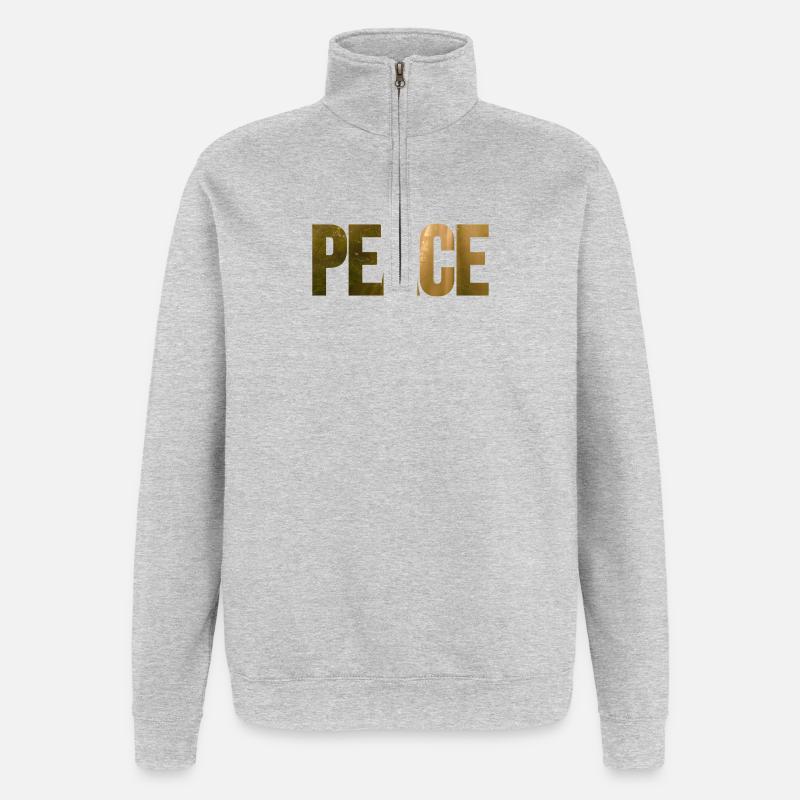 Peace in mind - Sweat à zip 1/4 - gris chiné