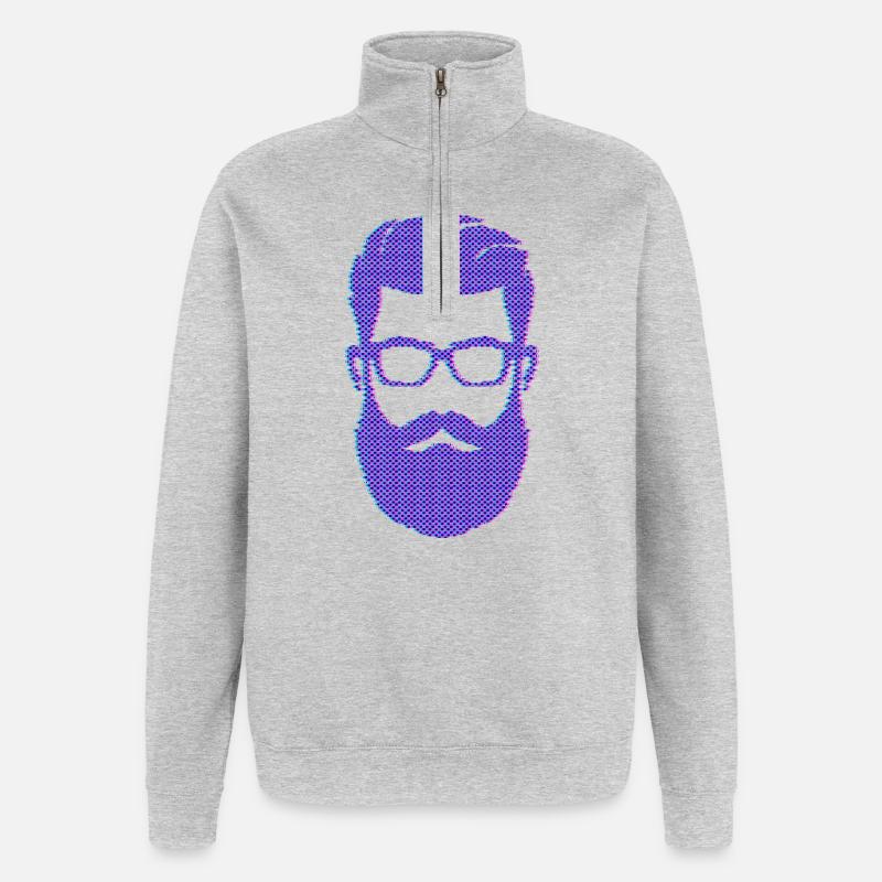 Beard Wearer Masculinity Mustache Beard - Quarter-Zip Sweatshirt - heather grey