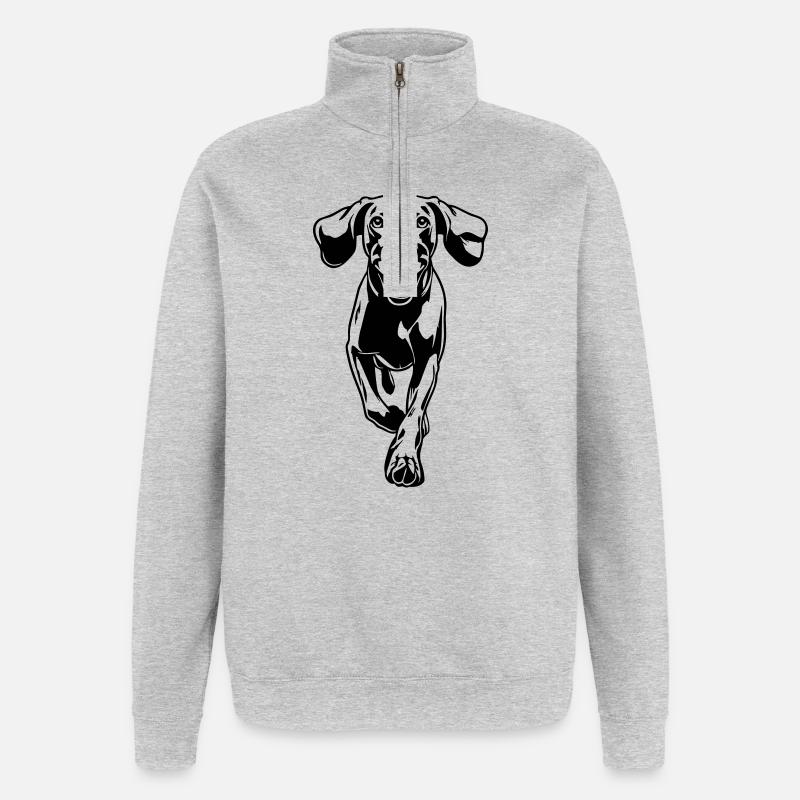 Weimaraner - Quarter-Zip Sweatshirt - heather grey