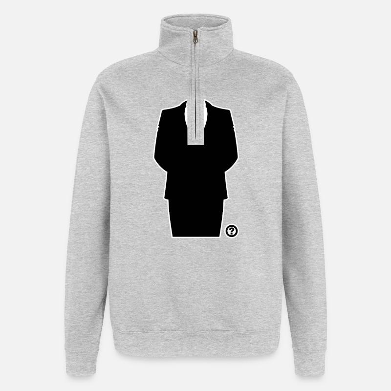 Anon Anzug – Anonymous Hacker Kollektiv Statement - Quarter-Zip-Sweatshirt - Grau meliert