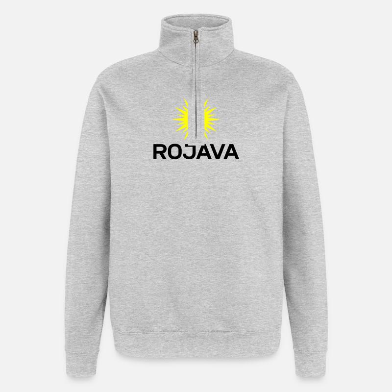 Rojava - Quarter-Zip Sweatshirt - heather grey