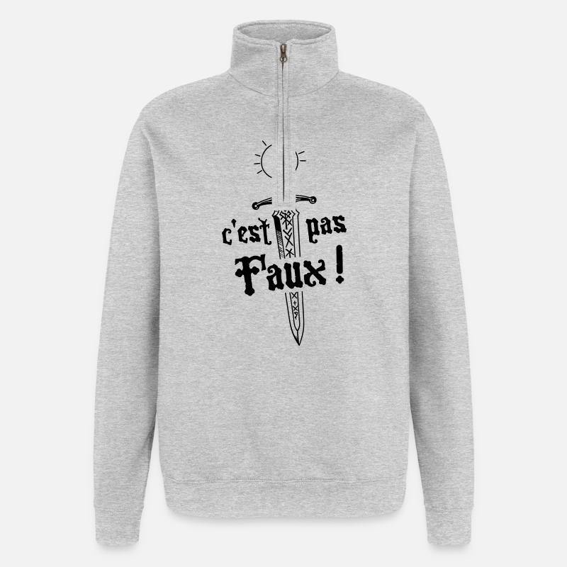 It's not wrong! Legend of Camelot - Quarter-Zip Sweatshirt - heather grey