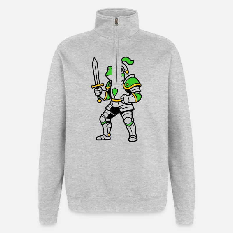 Froschritter - Quarter-Zip-Sweatshirt - Grau meliert