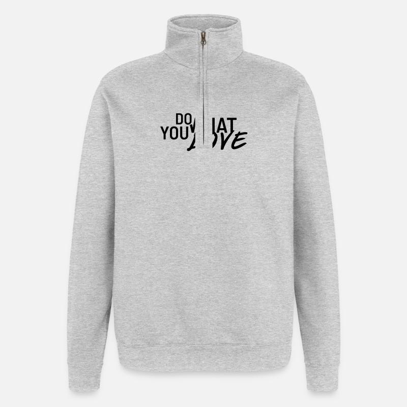 Faites ce que vous aimez - Sweat à zip 1/4 - gris chiné