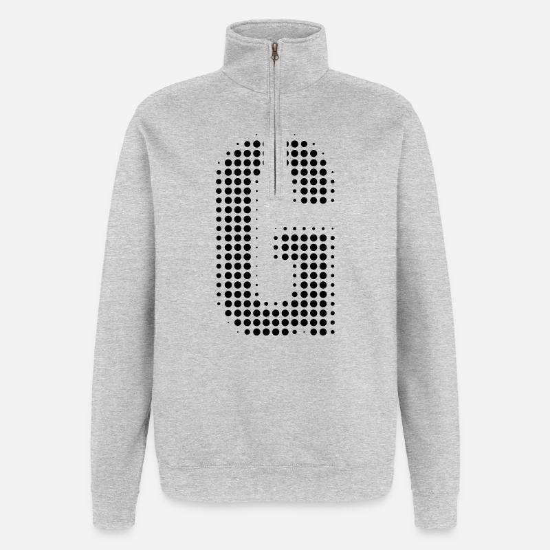 Lettre G initiale lettre points cadeau - Sweat à zip 1/4 - gris chiné