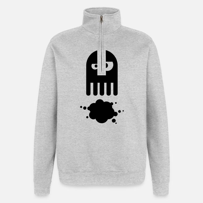 octopus - Sweat à zip 1/4 - gris chiné