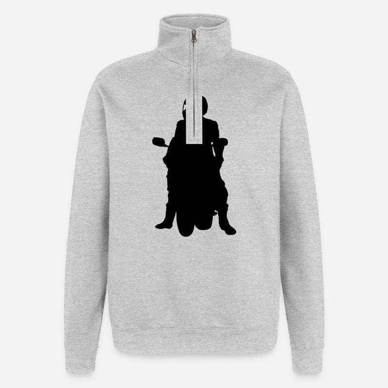 Biker - Quarter-Zip-Sweatshirt - Grau meliert