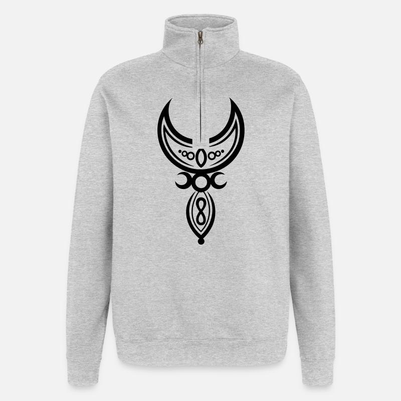 Moon with infinity symbol and goddess. - Quarter-Zip Sweatshirt - heather grey