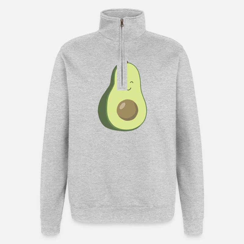 Avocado - Sweat à zip 1/4 - gris chiné