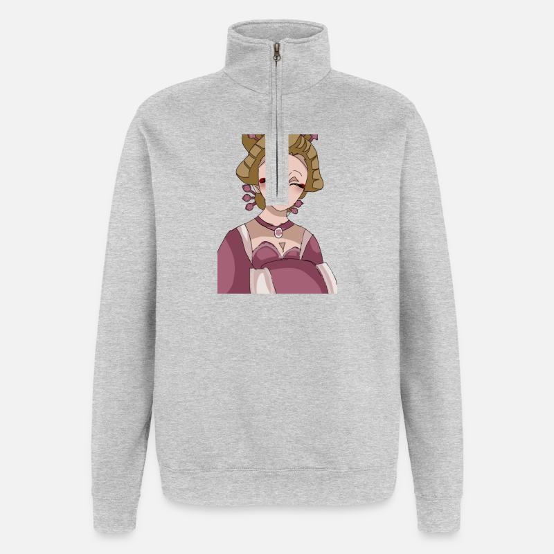IMG 6952 - Quarter-Zip-Sweatshirt - Grau meliert