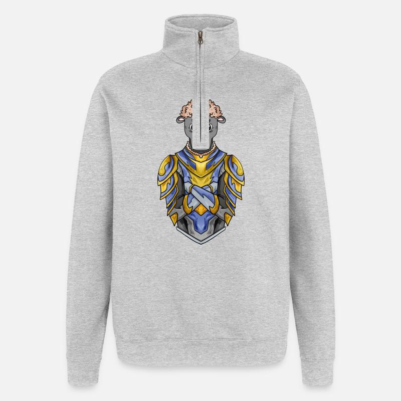 Knight Sheep Crusader - Quarter-Zip Sweatshirt - heather grey