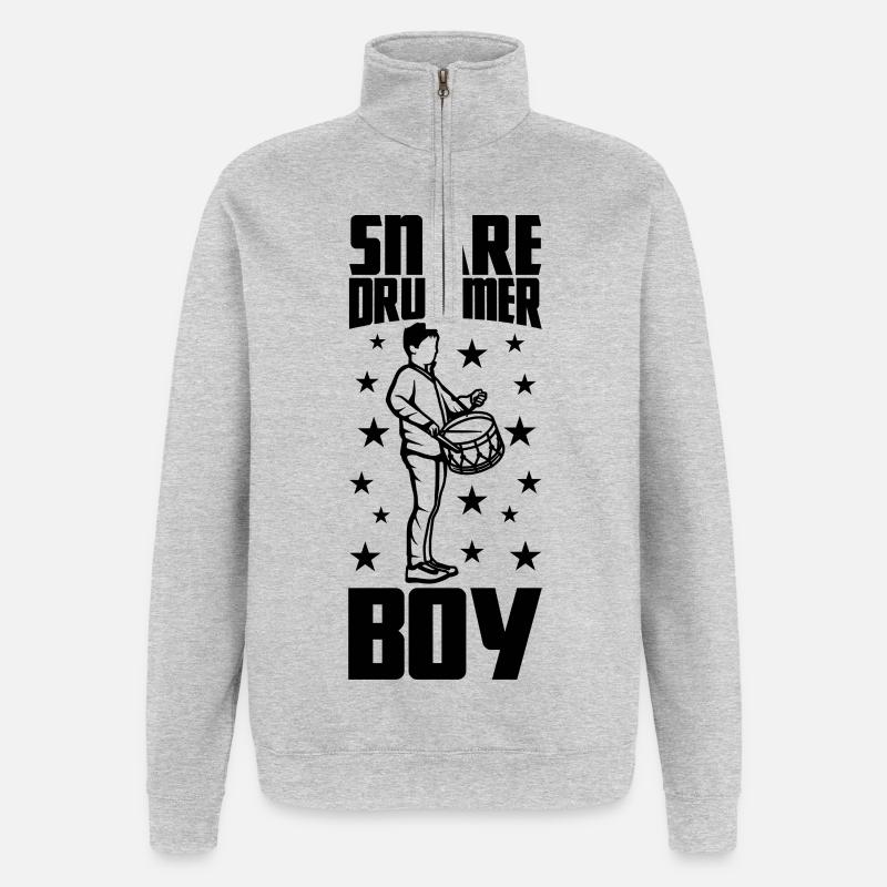 Trommelspieler Junge - Quarter-Zip-Sweatshirt - Grau meliert