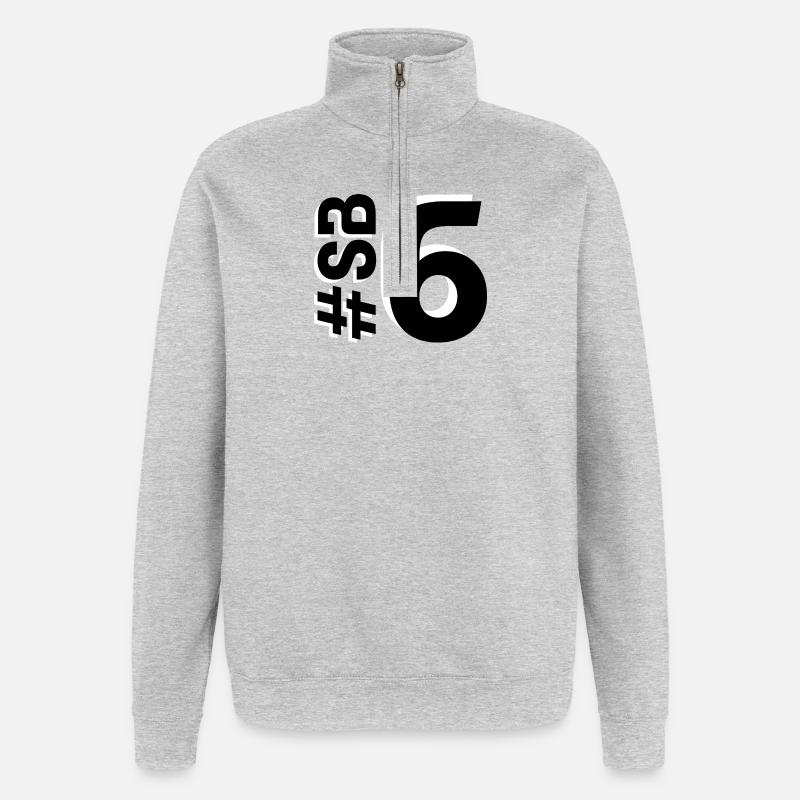 SB6-KARTON - Quarter-Zip-Sweatshirt - Grau meliert