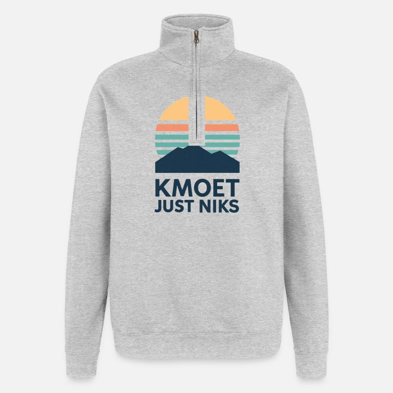 Kmoet just nothing, Dialecte anversois Chemises - Sweat à zip 1/4 - gris chiné