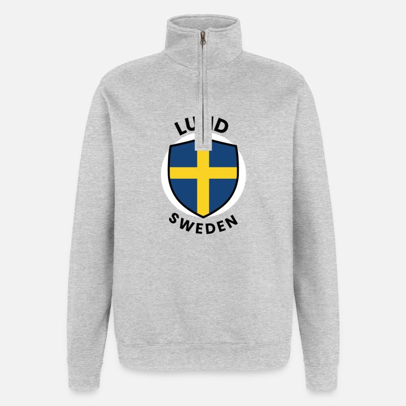 Lund Shield-Flagge in Schweden - Quarter-Zip-Sweatshirt - Grau meliert