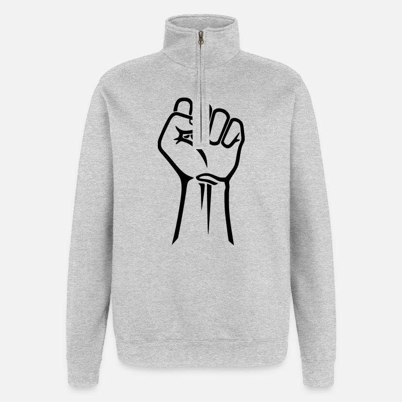 Faust Esquisse Dessin de la Révolution - Sweat à zip 1/4 - gris chiné