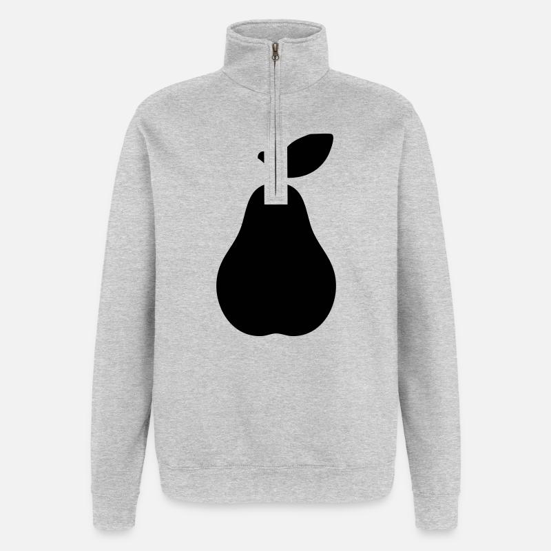 Pear Silhouette – Elegant Fruit Design - Quarter-Zip Sweatshirt - heather grey