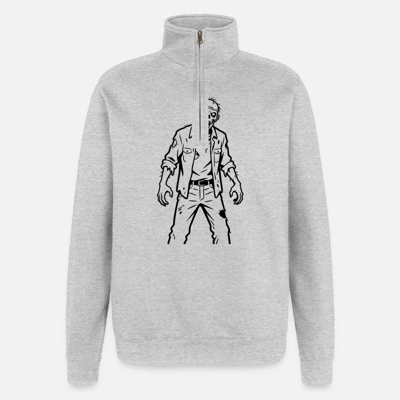 Zombie - Quarter-Zip Sweatshirt - heather grey