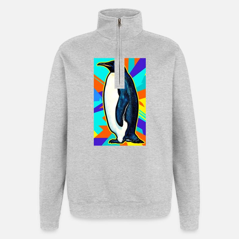 penguin - Quarter-Zip Sweatshirt - heather grey