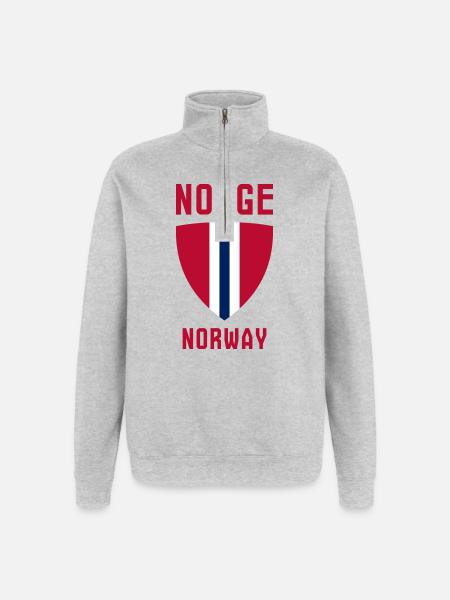 Norge - Norway - Quarter-Zip Sweatshirt - heather grey