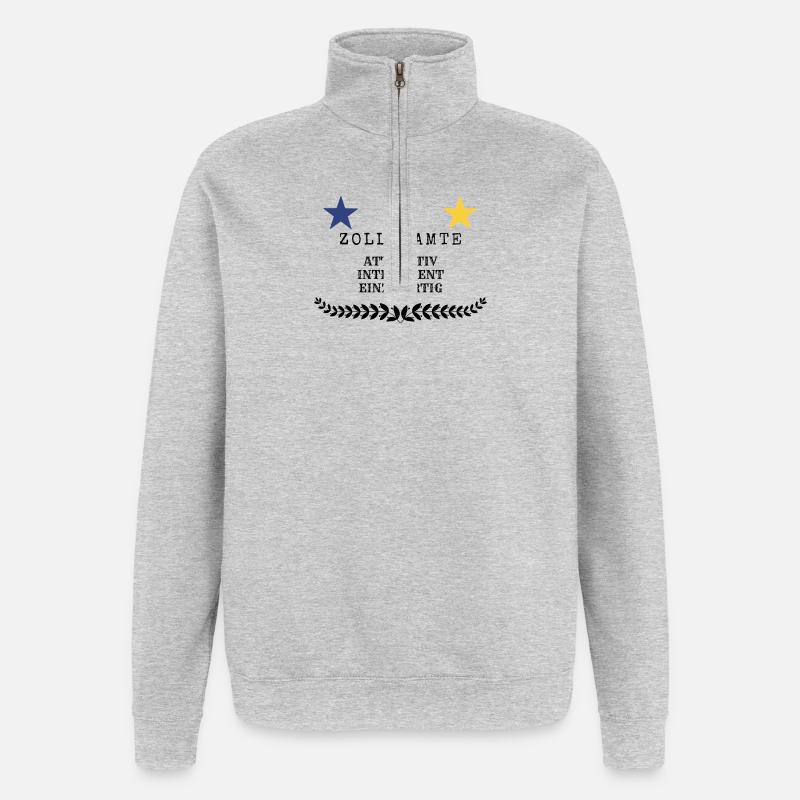 Douanier - Sweat à zip 1/4 - gris chiné