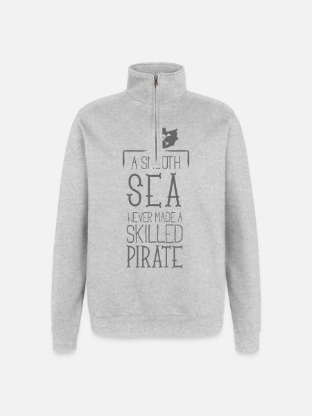 Et glat hav har aldrig oplevet - - Sweatshirt med 1/4 lynlås - grå meleret