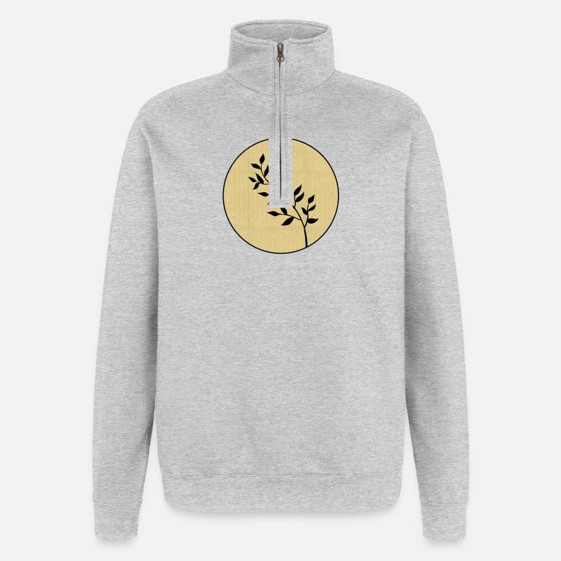 Branche - Sweat à zip 1/4 - gris chiné