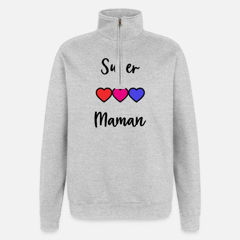 MAMA - Quarter-Zip-Sweatshirt - Grau meliert