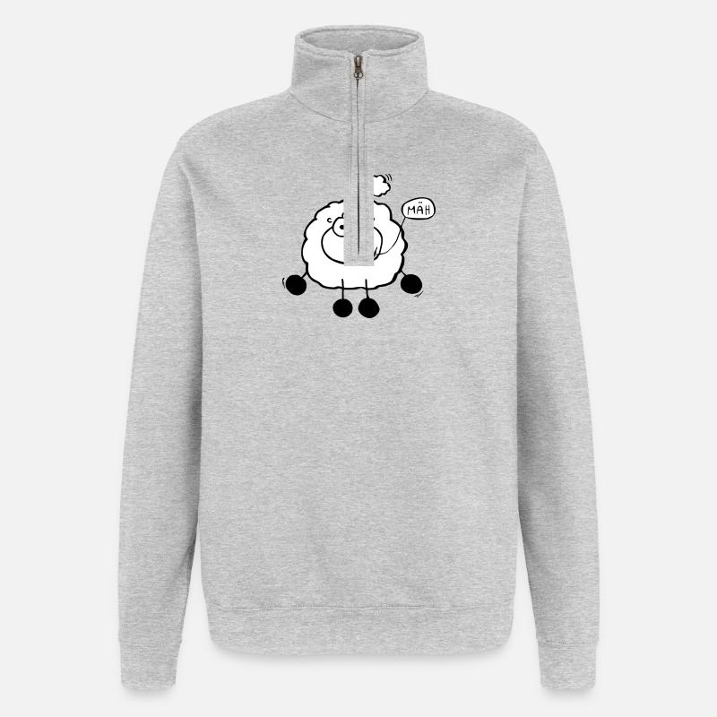 Rennschaf - Quarter-Zip-Sweatshirt - Grau meliert