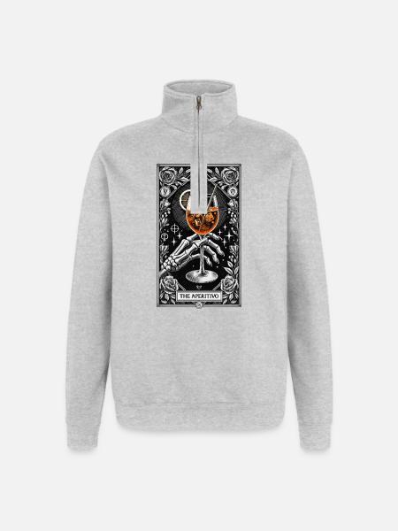 The Aperitivo (Spritz) – Mystic Tarot Card - Quarter-Zip Sweatshirt - heather grey